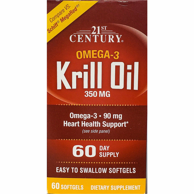 Krill Oil 350 mg (Omega-3) 60 Softgels by 21st Century - Main product image