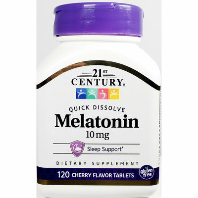 Melatonin 10 mg (Quick Dissolve), 120 Cherry Flavor Tablets by 21st Century