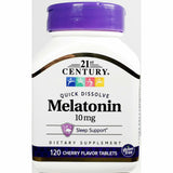 21st Century Melatonin 10 mg (Quick Dissolve), 120 Cherry Flavor Tablets