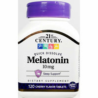Melatonin 10 mg (Quick Dissolve), 120 Cherry Flavor Tablets by 21st Century - Image 1
