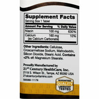 Niacin 100 mg, 110 Tablets by 21st Century - Image 2