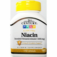 Niacin (Flush Free) 500 mg, 110 Capsules by 21st Century - Image 1