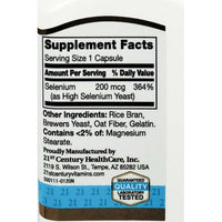 Selenium 200 mcg 60 Capsules by 21st Century - Image 2