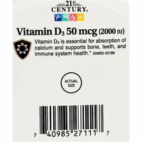 Vitamin D3 50 mcg (2000 IU) 110 Tablets by 21st Century - Image 4