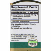 Evening Primrose Oil 500 mg 60 Softgels by 21st Century - Image 2
