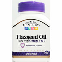 Flaxseed Oil, 1000 mg 60 Softgels by 21st Century - Image 1