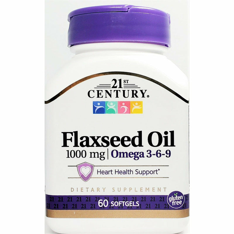 Flaxseed Oil, 1000 mg 60 Softgels by 21st Century - Main product image