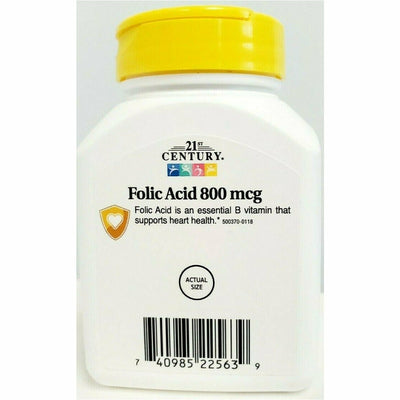 21st Century Folic Acid, 800 mcg 180 Tablets