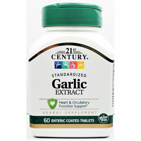 21st Century Garlic Extract, 400 mg 60 EC Tablets (1 Pack) 