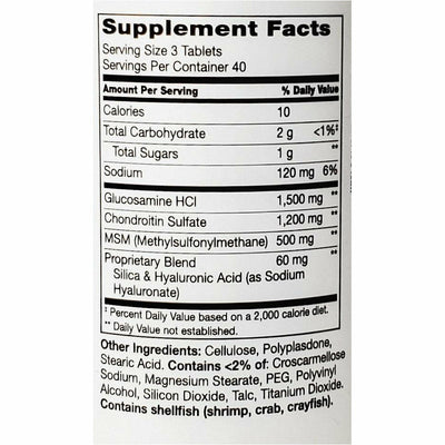 21st Century Glucosamine & Chondroitin Plus Hyaluronic Acid and MSM, 120 Tablets