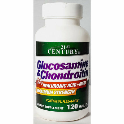 21st Century Glucosamine & Chondroitin Plus Hyaluronic Acid and MSM, 120 Tablets