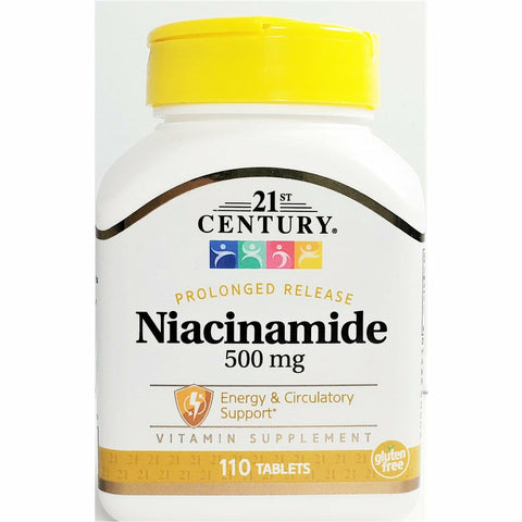 21st Century Niacinamide (Prolonged Release), 500 mg 110 Tablets