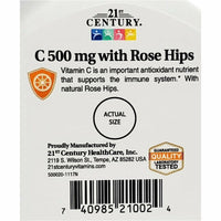 Vitamin C with Rose Hips, 500 mg 110 Tablets by 21st Century - Image 4