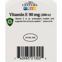 Vitamin E, 90 mg (200 IU) 110 Softgels by 21st Century - Image 4