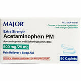 Acetaminophen PM 500 mg 50 Caplets by Major