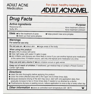 Adult Acnomel Drug Facts
