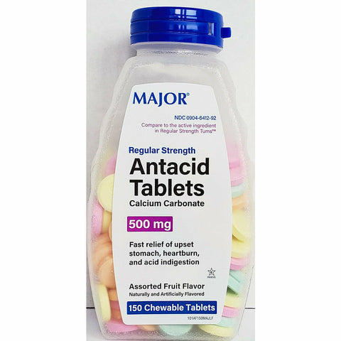 Antacid Tablets 500 mg 150 Chewable Tablets by Major