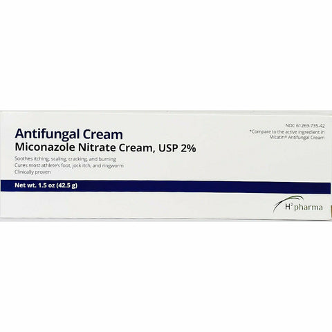 Antifungal Cream 1.5 oz Miconazole Nitrate 2% by H2 Pharma