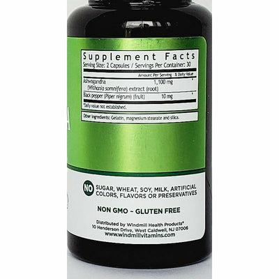 Ashwagandha (Anxiety & Stress Supplement) 60 Capsules by Windmill