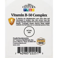 Vitamin B-50 Complex (Prolonged Release), 60 Tablets by 21st Century - Image 4