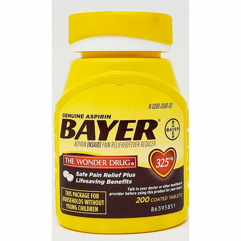 Bayer Aspirin 325 mg 200 Coated Tablets