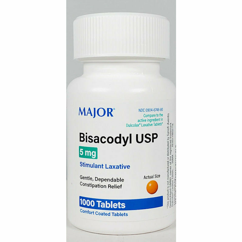 Bisacodyl 5 mg 1000 Coated Tablets by Major - Main product image