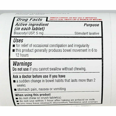 Bisacodyl 5 mg 1000 Coated Tablets by Major