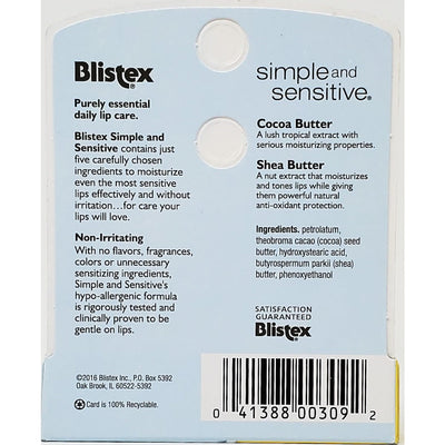 Blistex Simple and Sensitive Daily Lip Care, 0.15 oz