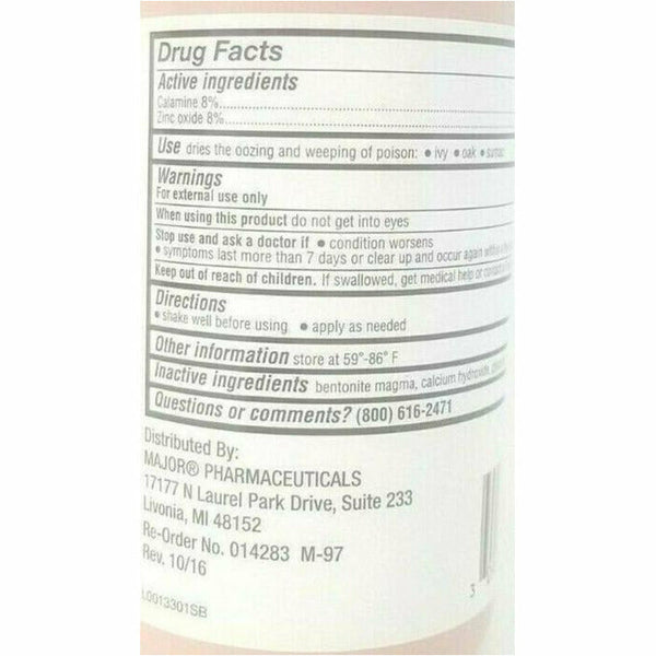 Calamine Lotion For Poison Ivy, Sumac & Oak Relieve Pain & Itching