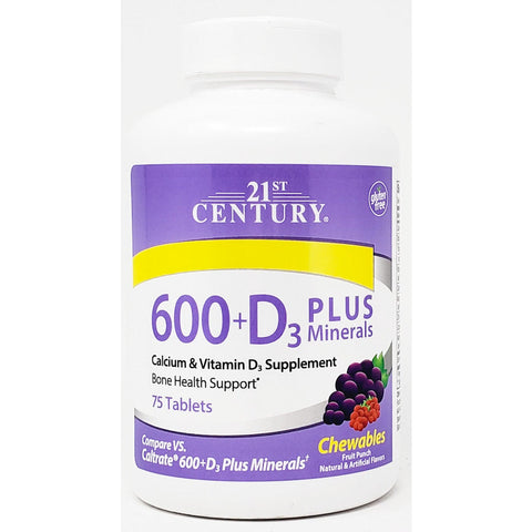 Calcium Supplement 600 mg, D3 plus Minerals by 21st Century