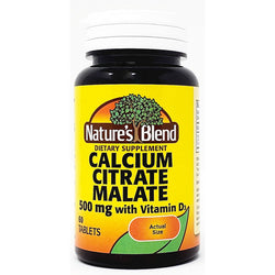 Calcium Citrate Malate 500 mg 60 Tablets by Nature's Blend