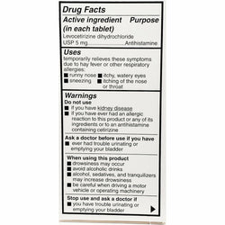 Allergy Relief, Levocetirizine 5 mg 80 Tablets by Camber
