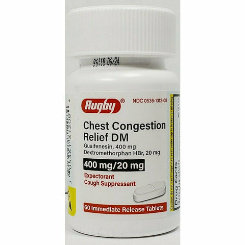 Chest Congestion Relief DM, Guaifenesin 400 mg 60 Tablets