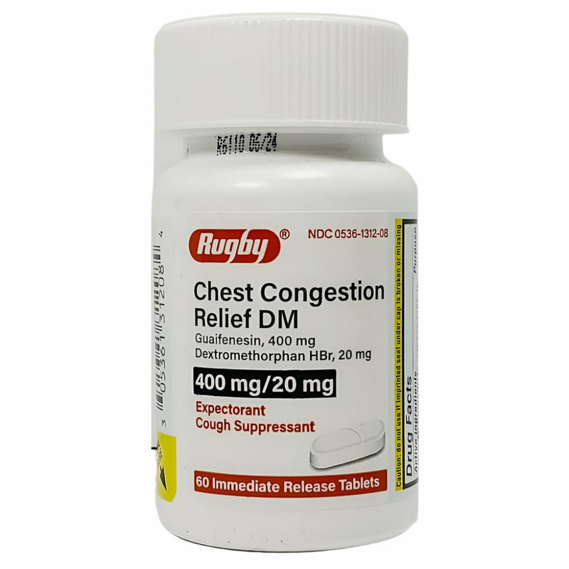Chest Congestion Relief DM (Guaifenesin) 400 mg 60 Tablets by Rugby - Main product image