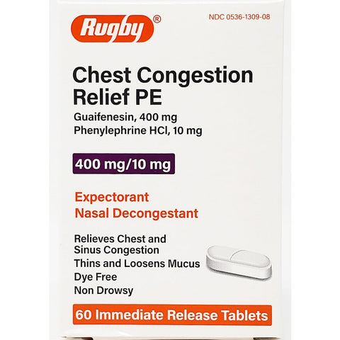 Chest Congestion Relief PE Guaifenesin 400 mg 60 Tablets