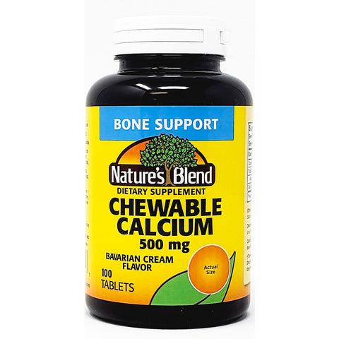 Calcium 500 mg 100 Chewable Tablets by Natures Blend