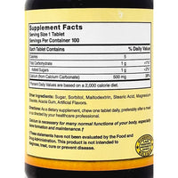 Calcium 500 mg 100 Chewable Tablets by Natures Blend - Image 2