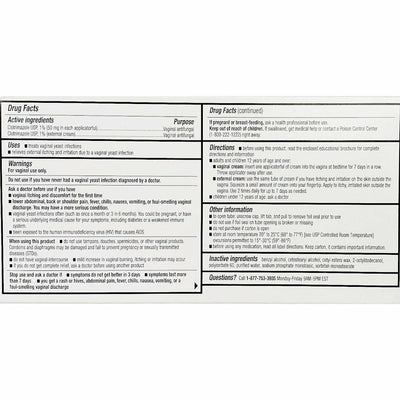 Clotrimazole Vaginal Cream USP 1%, (7 Applicators) by H2 Pharma