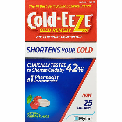 Cold-Eeze with Zinc Natural Cherry Flavor, 25 Lozenges