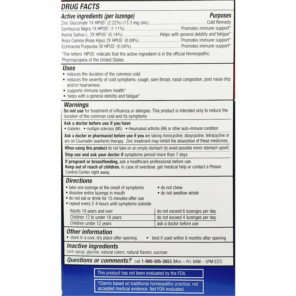 ColdEeze Citrus Elderberry Lozenges (25 Count) Cold Relief