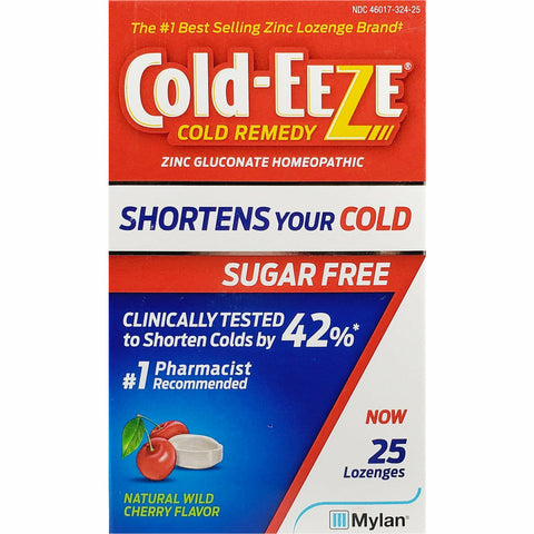 Cold-Eeze with Zinc, (Sugar Free) Natural Wild Cherry Flavor, (Immune Support) 25 Lozenges