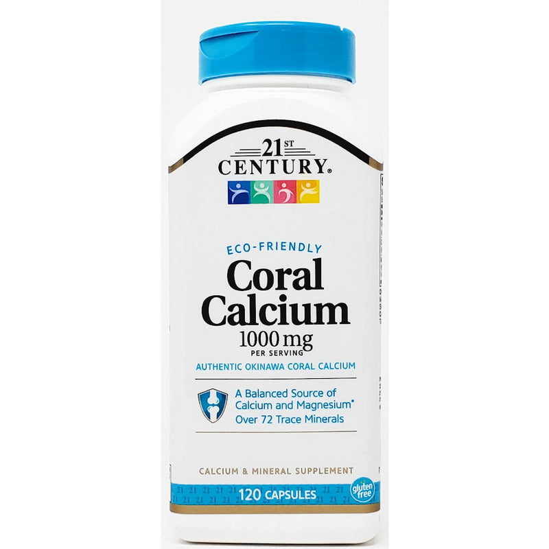 Coral Calcium 1000 mg plus D3, 120 Capsules by 21st Century - Main product image