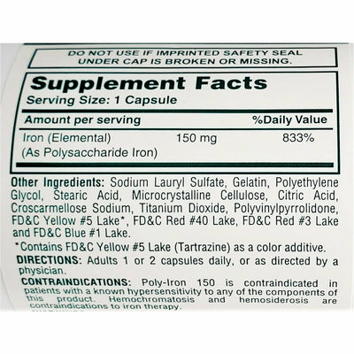 Cypress Poly-Iron 150, 100 Capsules