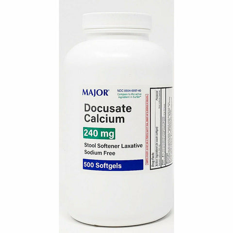 Docusate Calcium 240 mg 500 Softgels by Major