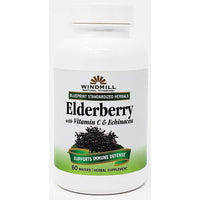 Elderberry with Vitamin C & Echinacea 60 Chewable Wafers by Windmill - Image 1