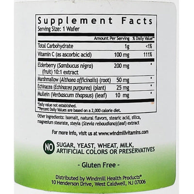Elderberry with Vitamin C & Echinacea 60 Chewable Wafers by Windmill