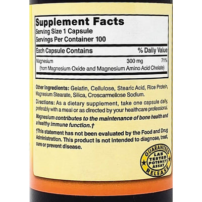 Elemental Magnesium 300 mg 100 Capsules by Nature's Blend