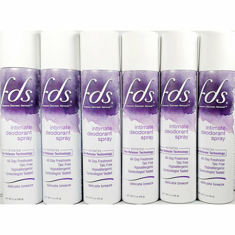 FDS Deodorant Spray (Delicate Breeze Scent), 2 oz each (6 Pack)