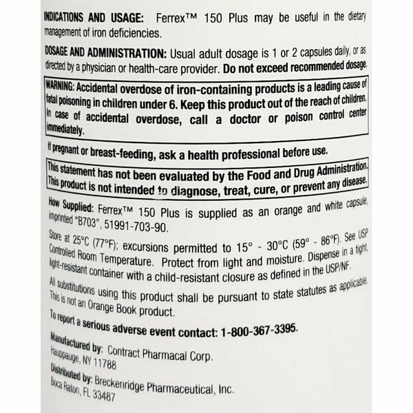 Ferrex 150 Plus | 90 Capsules - Hargraves Online Healthcare