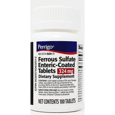 Ferrous Sulfate 325 mg Coated Tablets 